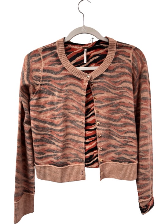 Free People Sweaters - Free People Tiger Stripe Cashmere Blend Knit Cardigan Small